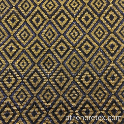 Tecido jacquard tecido de poliéster acrílico dourado Lurex metálico